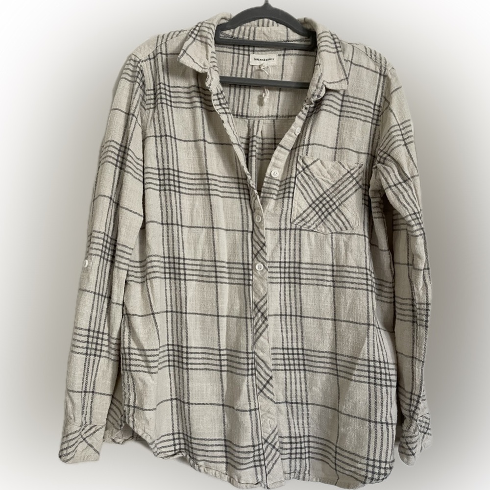 Thread and supply light flannel size large